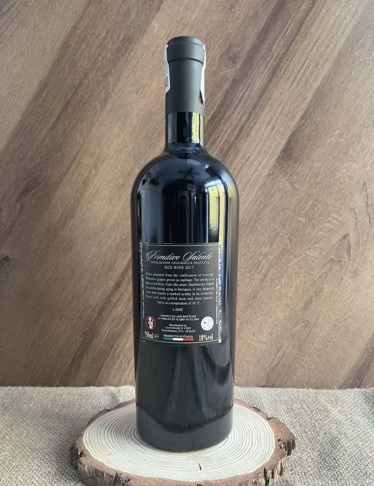 Rượu Vang Đỏ Gianmarco Primitivo 18 <5% ABV*