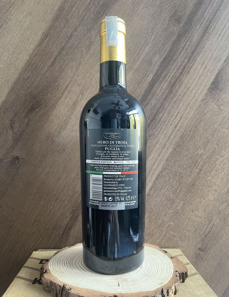 Rượu Vang Đỏ Nero di Troia <5% ABV*